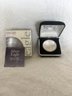 0NE TROY OUNCE SILVER COIN - 2004 SILVER EAGLE - $1.00 COIN - VELVET CASE & BOX