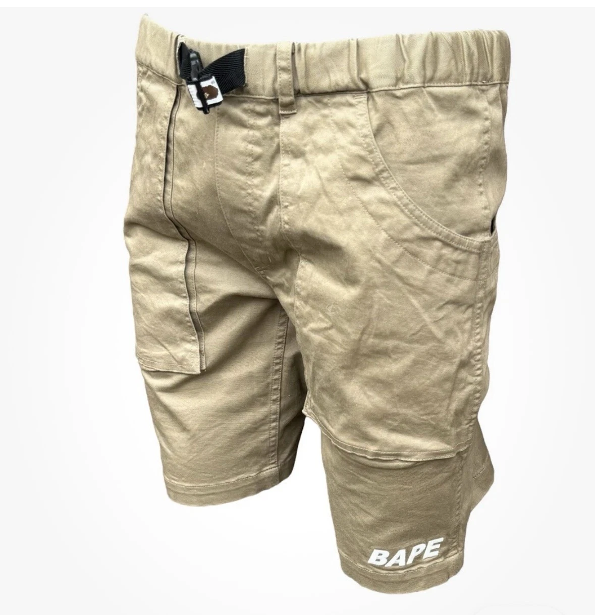 A BATHING APE climbing logo embroidered shorts S/ 32”W 10”L.