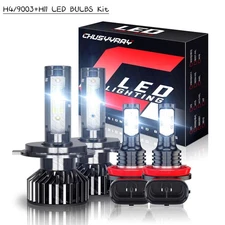 For Honda Fit 2006-2020 Combo LED Headlight + Fog Light Bulbs Kit 6000K White