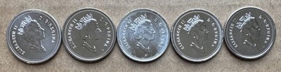 5 COIN LOT CANADA 25 CENTS 1997 1998 1999 2000 KM# 184 & 184B GEM UNC PROOF & PL