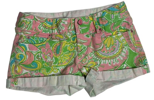 Lilly Pulitzer Chin Chin Clifton Shorts Denim Womens 0 Preppy Colorful Animals - Picture 3 of 7