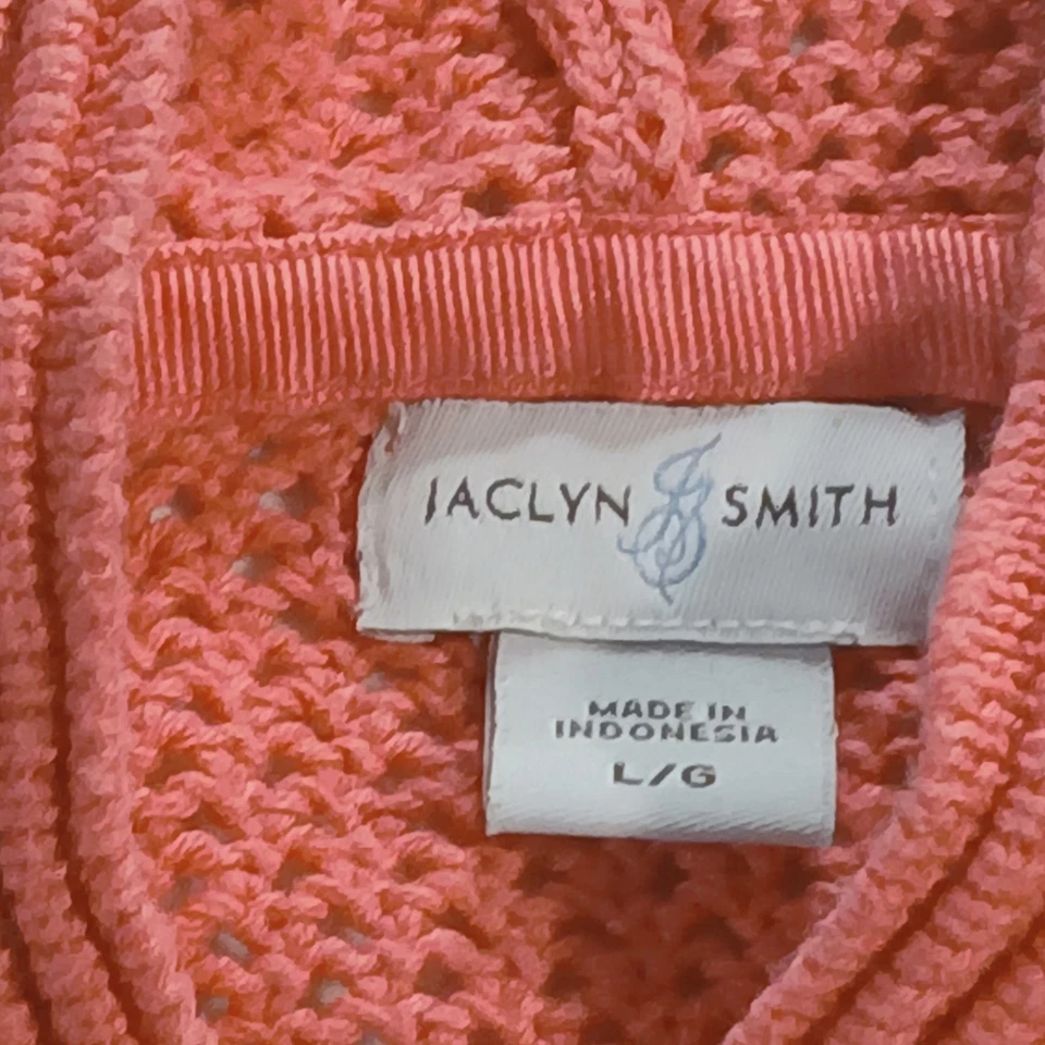 Jaclyn Smith Knit Zip-Up Hoodie Size Large L/G Coral Pink - Image 2 of 4
