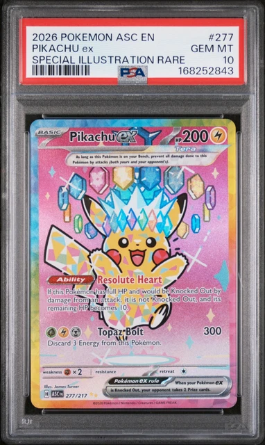 2026 POKEMON ASC EN-ASCENDED HEROES SPECIAL ILLUSTRATION RARE PIKACHU EX PSA 10