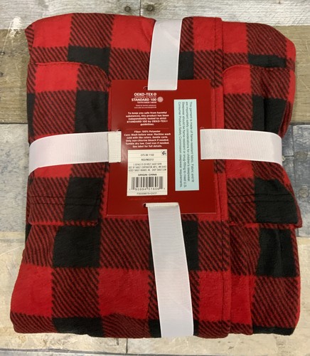🎄 Wondershop Kids Holiday Buffalo Check Fleece Matching Pajama Robe (Size 6)🆕 - Picture 2 of 4