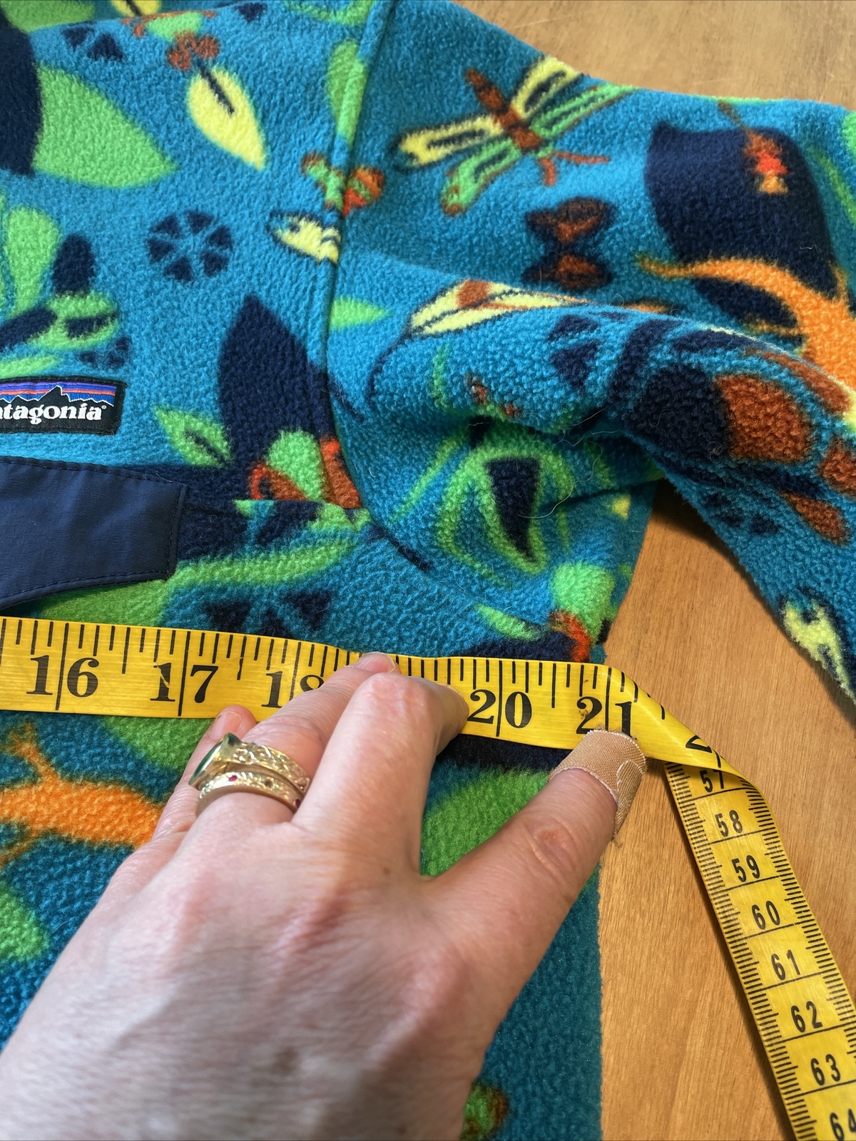 79 Patagonia Synchilla  Snap-T Fleece Pullover, RARE Jitterbug Print S image 3