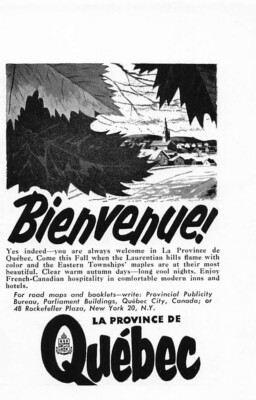 Quebec Canada Print Ad Vintage Advertisement Provincial Publicity Bureau 1954
