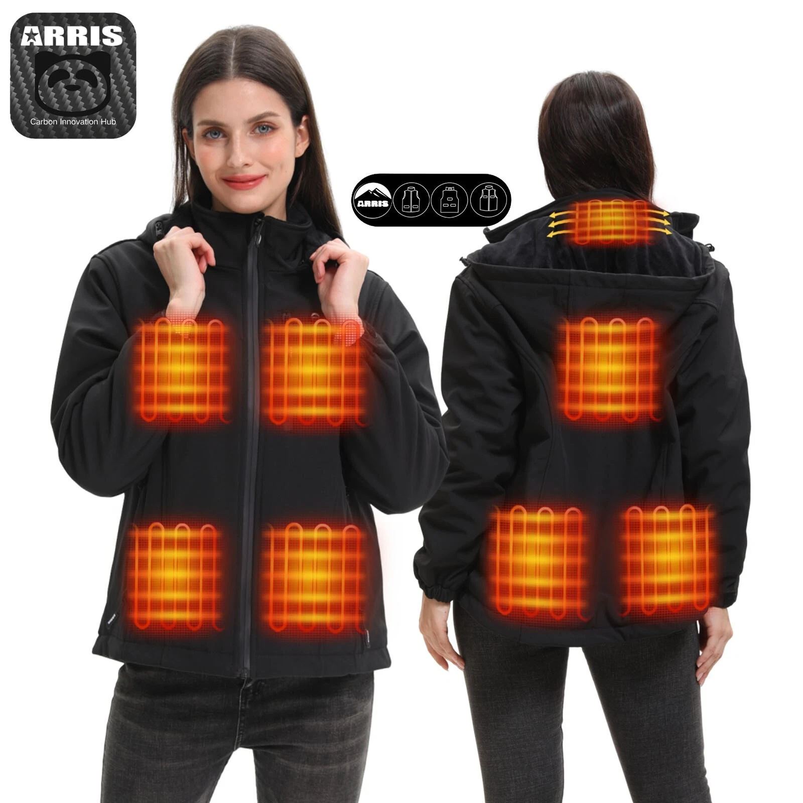 ARRIS Women’s Heated Jacket, Waterproof Coat w/ 7.4V Battery & Detachable Hood
Opens in a new window