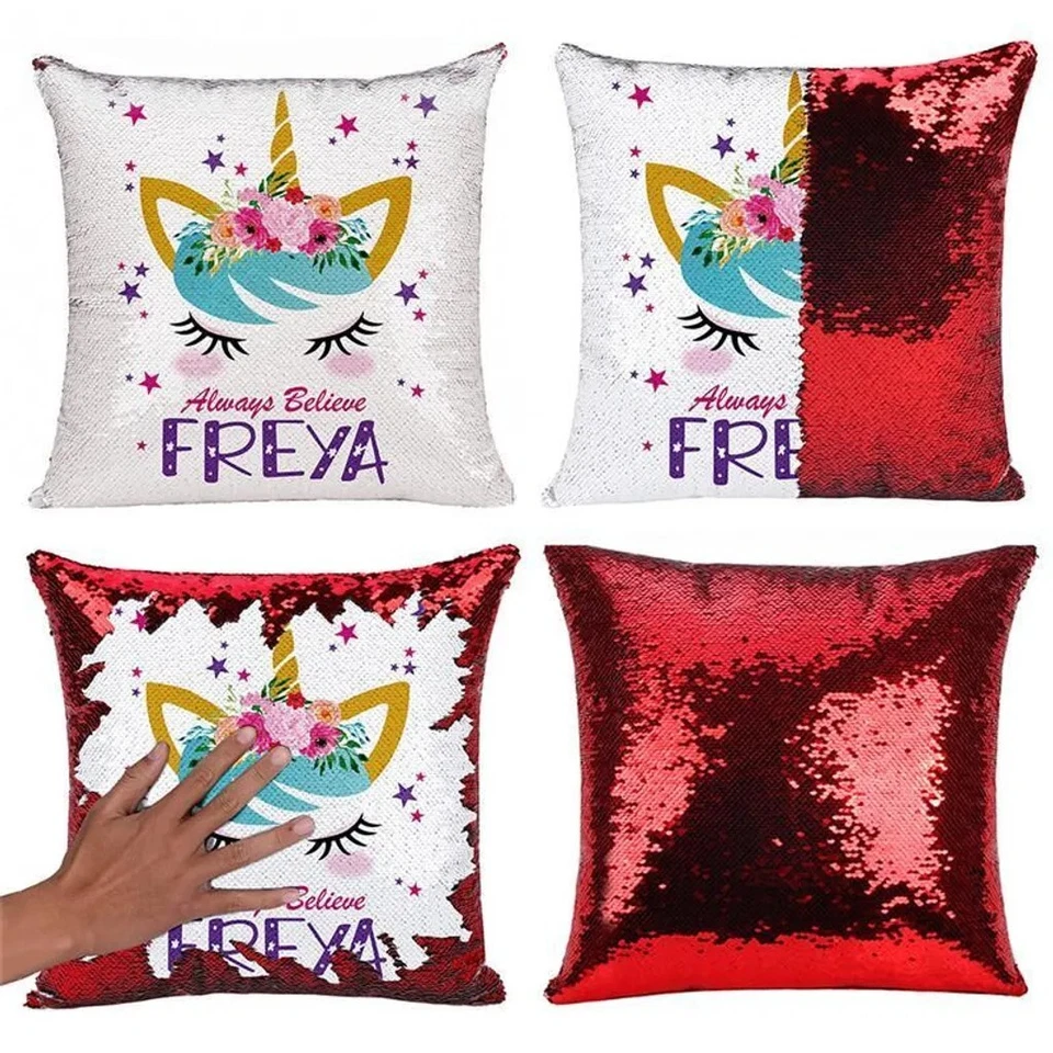 Customer Design Square Shape Sparkling Pillow Cushion + Pillow - Image 4 of 4