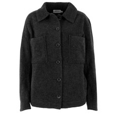 HESSNATUR Damen Wollfleece Overshirt 5045588 Anthrazit / 38 / Jacke, Fleecejacke