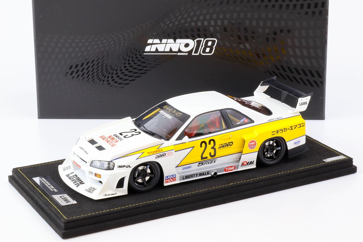 ミニカー LBWK Nissan Skyline 34GT-R 1/18 1:18 INNO Models Nissan Skyline GT-R (R34) LBWK Super