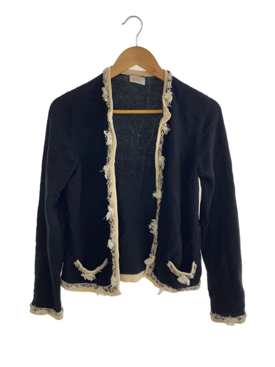 Authentic CHANEL Cardigan (Thick) Size: 42 Cashmere Black