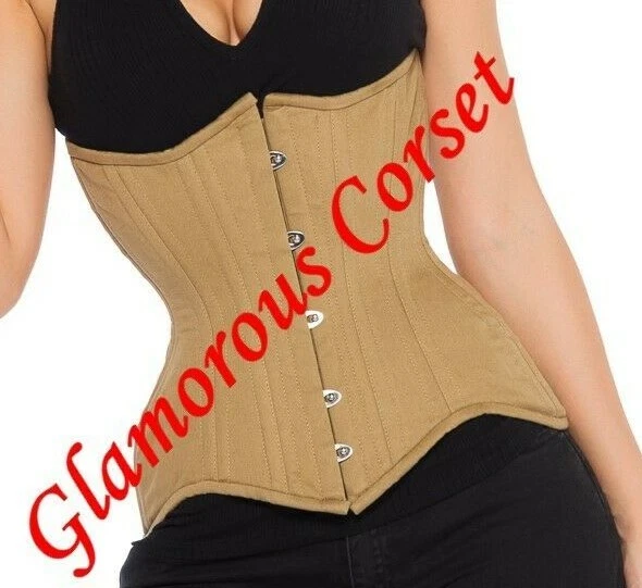 Cotton Corset Waist Training Underbust Lone Line Tight lacing Size 18-40