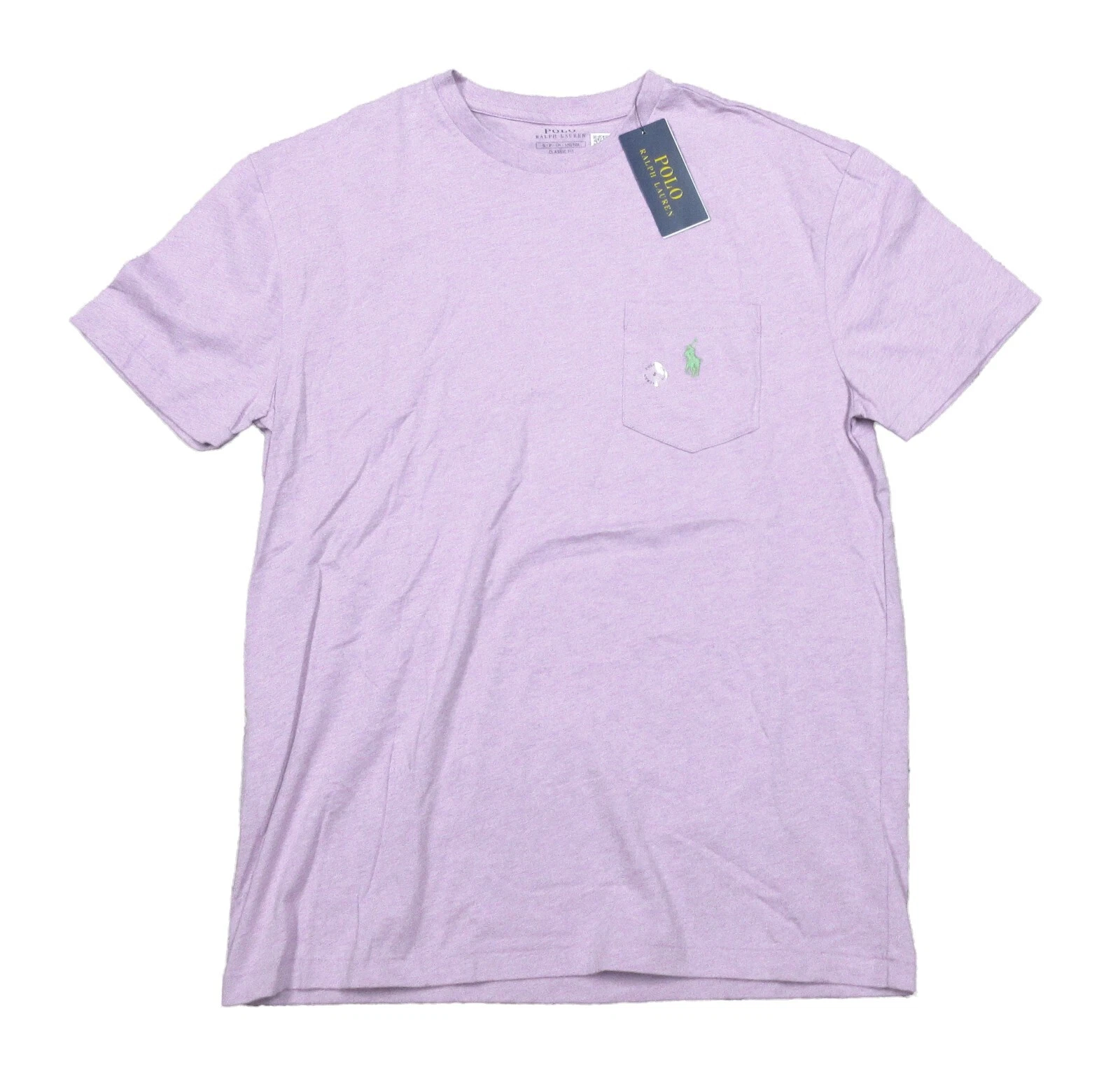 Polo Ralph Lauren Men's Purple Solid Classic Fit Short Sleeve Pocket T-Shirt