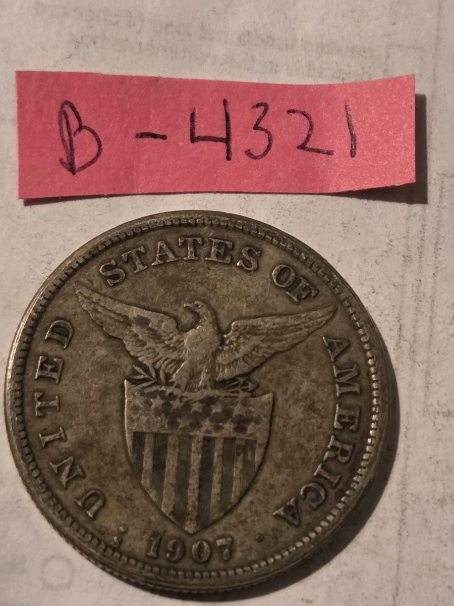 Circulated Silver 1907 Year U.S. Philippine Coins (1898-1946) for