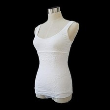 Chanel Coco Mark One-Piece Swimsuit White Size 38