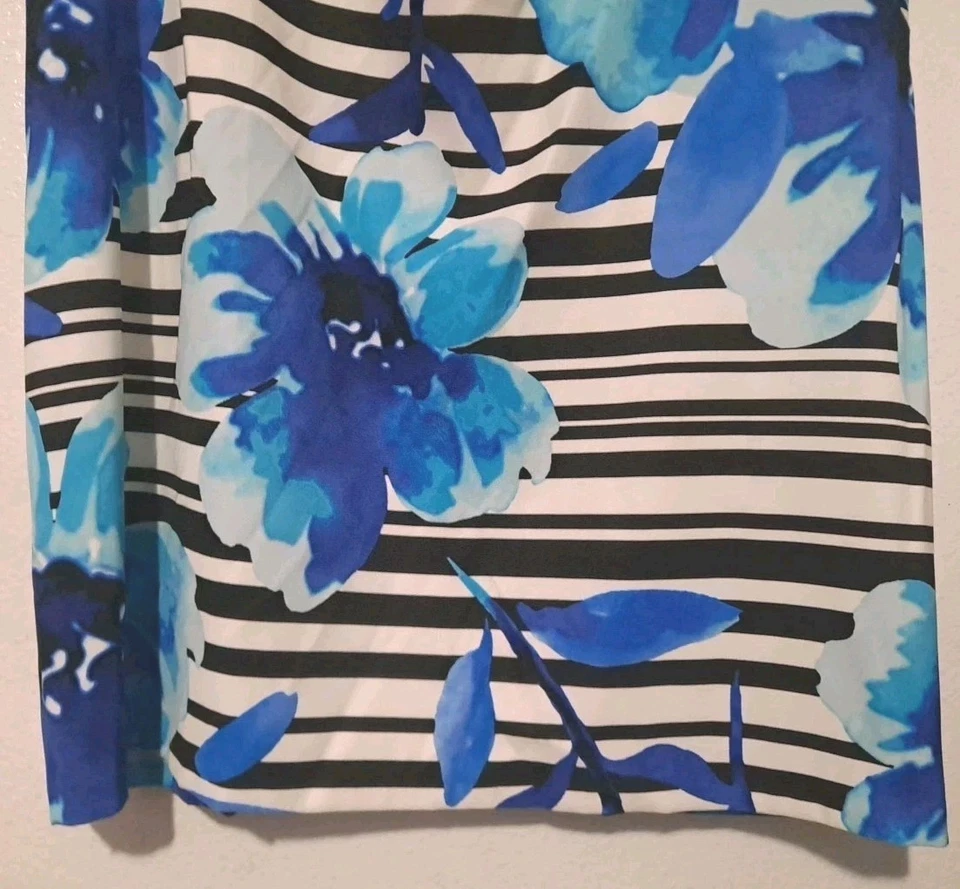 Платье миди-футляр Alyx женское размер 20 Вт разноцветное синее с цветочным узором без рукавов на молнии - Изображение 3 из 4