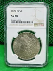 1879-O New Orleans Morgan Silver Dollar AU 58