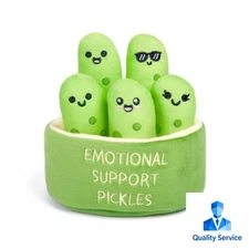 What Do You Meme? Emotional Support Pickles Stuffed Animal 5"x6"