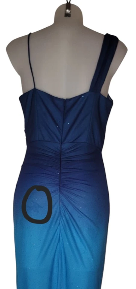 Vtg Y2K Womens Blue Ombre Glittery Fairy Whimsigoth Grunge Formal Dress Sz 8 - Image 3 of 4