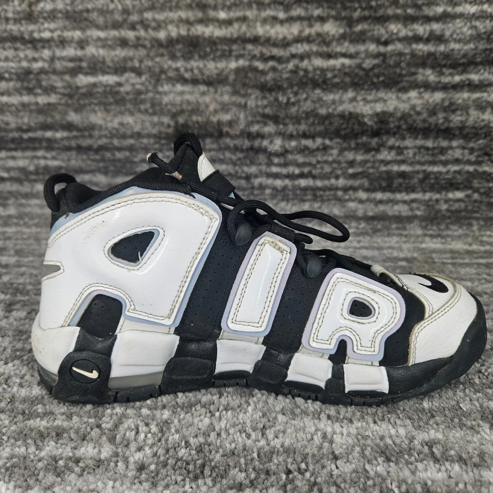 Nike Air More Uptempo (GS) Negro Blanco Tenis de Baloncesto Zapatos Niños Talla 7Y Foto 4 de 4