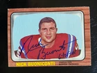 Nick Buoniconti Autographed 1966 Topps AFL Football Card #3 Boston Patriots HOF