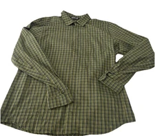 Arc'teryx Bernal Men's XL Snap Button Long Sleeve Shirt Green/Navy Plaid