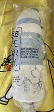 NEW Owala Tied and True Bowala FreeSip 32 oz Bottle Blue Bow White Y2K
