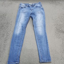 YMI WannaBttaButt Jeans Juniors 7 Blue Medium Wash Mid Rise Skinny Denim Pants