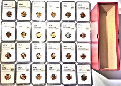 Lincoln Wheat Cent 24-Coin Set - All NGC Certified - All 1940s - All MS