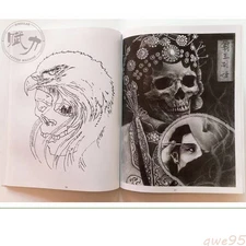 Tattoo Manuscript Skull Ghost European Style Body Art Design Tattoo Flash Book