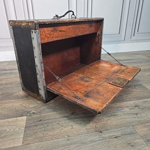 Retro Vintage Wooden Trunk Box Chest Ammo - Army Tool Storage Case - Antique - Picture 18 of 24
