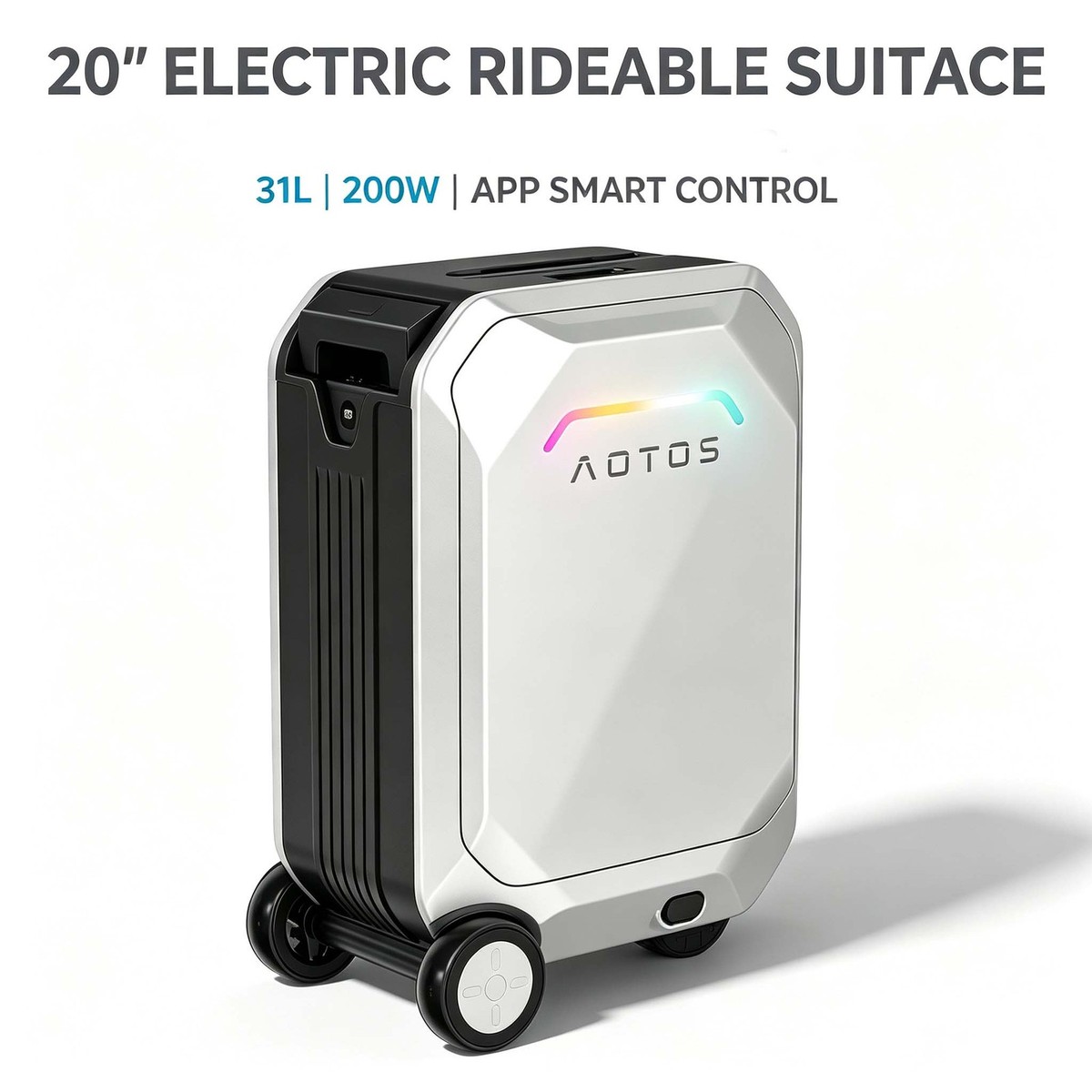 20" Smart Rideable Suitcase 31L Electric Luggage Scooter Travel Case LEQISMART