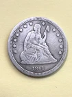 1861 US Seated Liberty Silver Quarter VF Details Civil War Date NICE COIN!