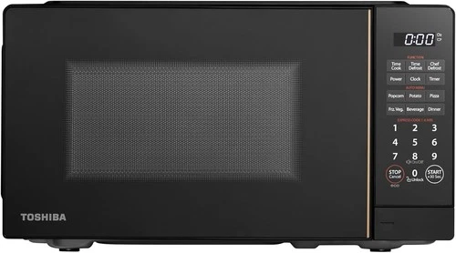 TOSHIBA Small Microwave Oven with 11 Power ChefDefrost-0.7 Cu.Ft., Black
