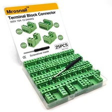 5.08mm Pitch Screw Terminal Block Connector Kit, (2Pin, 3Pin, 4Pin, 5Pin) 300...