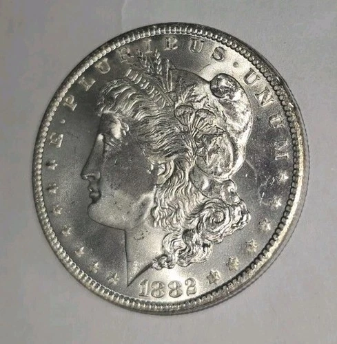 1882-CC Morgan Silver Dollar Uncirculated $1 Carson City Mint Coin In Capsule