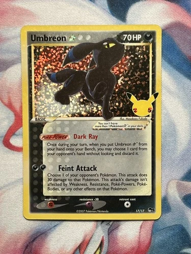 Umbreon Gold  Star 17/17 Celebrations 25th Anniversary Classic Pokemon Card NM