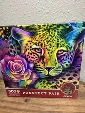 Brand New Ceaco - Foil Puzzle - Purrfect Pair - 500 Piece Jigsaw Puzzle Cats 