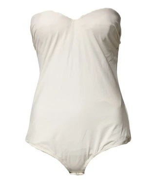 Elisabetta Franchi Maillot De Bain 1 Pièce Sans Bretelles Blanc Cassé - Photo 1/4