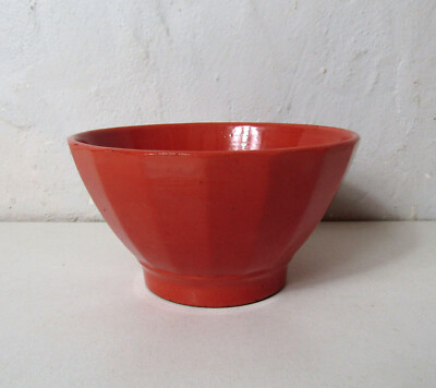 alte orange Fayence Schale SC Saint Clemens H7,5D13,5