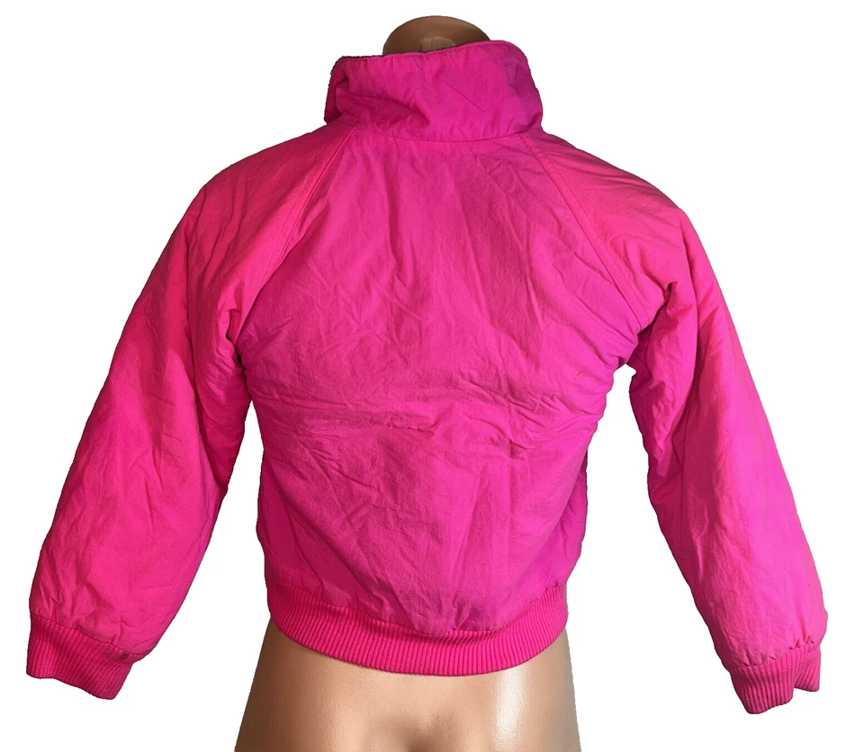 Chaqueta antiniebla vintage London niñas S 7-8 rosa neón esquí nieve cremallera completa rosa púrpura Foto 2 de 4