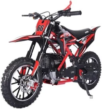 40CC Gas Mini Dirt Bike 4 Stroke 10" Wheels Pull Start for Kids Red