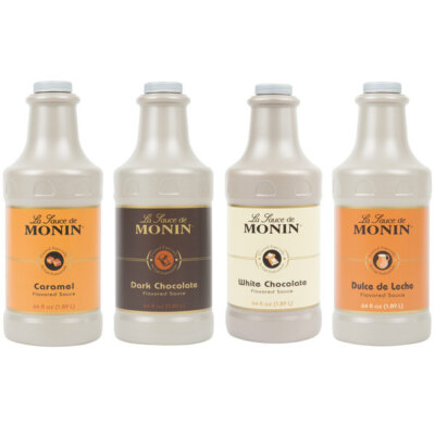 Monin 64 oz. Flavoring Sauce, Chocolate, Caramel, White (Choose from 6 Flavors)
