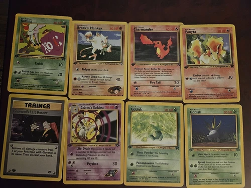 Vintage Pokemon 1st Edition Lot WOTC Charmander Giovannis Last Resort Lot Of 8