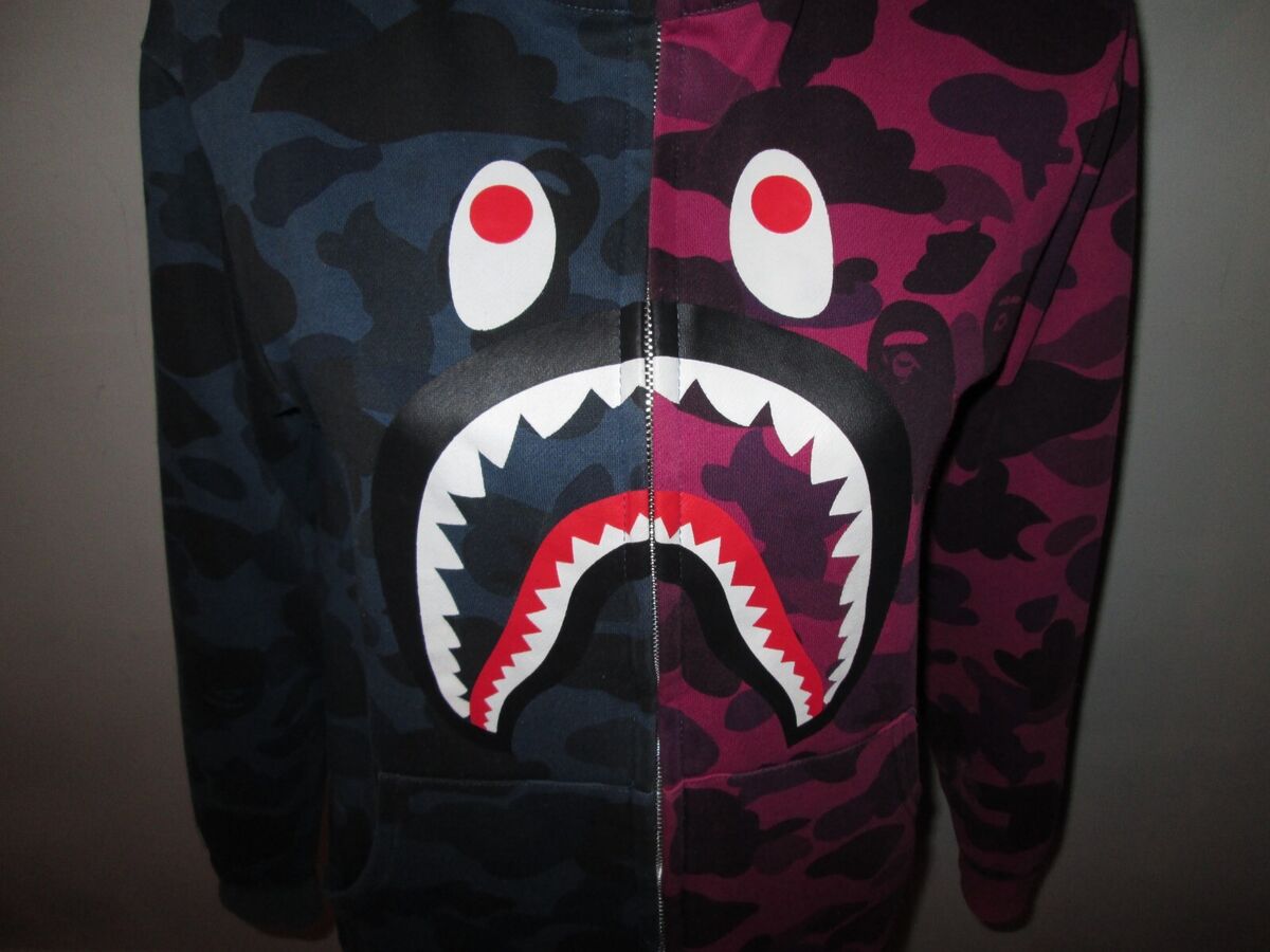 A Bathing Ape BAPE Shark Blue & Pink Cross Camo Full-Zip A Bathing Ape BAPE Shark Blue & Pink Cross Camo Full-Zip