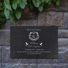 Personalised Memorial Slate Stone Sign - Rectangle
