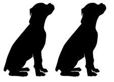 2 Pack 4" Boxer Silhouette Black Vinyl Graphic Decal Car Window Laptop Notebook
