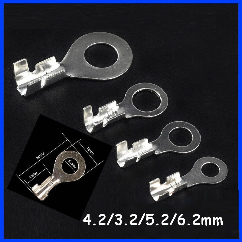 Copper Tube Terminals DJ431 Crimp / Solder Cable Lugs Eyelets 4.2/3.2 5.2 6.2mm - Image 2 of 4