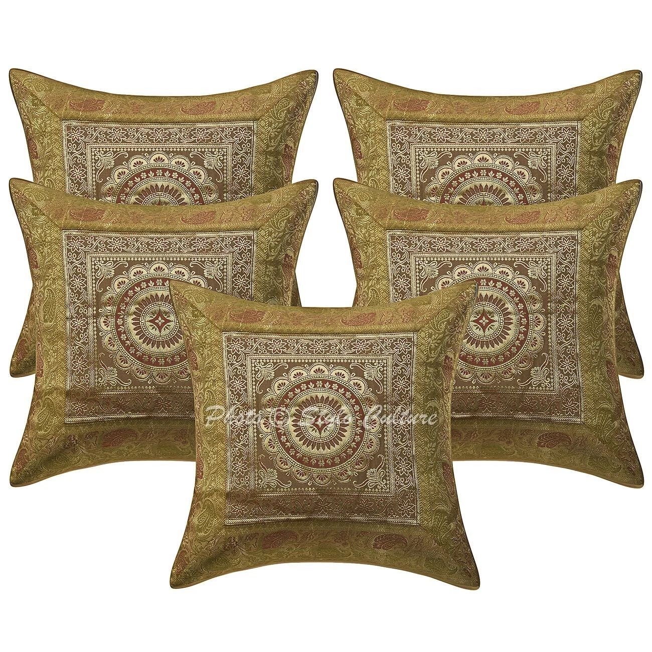 Brocade Jacquard Cushion Cover Throw Ethnic Pillow Case Hippie Gypsy Home Decor