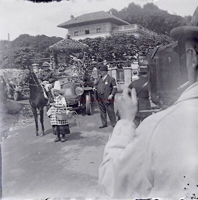 Frankreich Der Fotograf Panzer Geblümt c1920 Foto Negative Platte Stereo §
